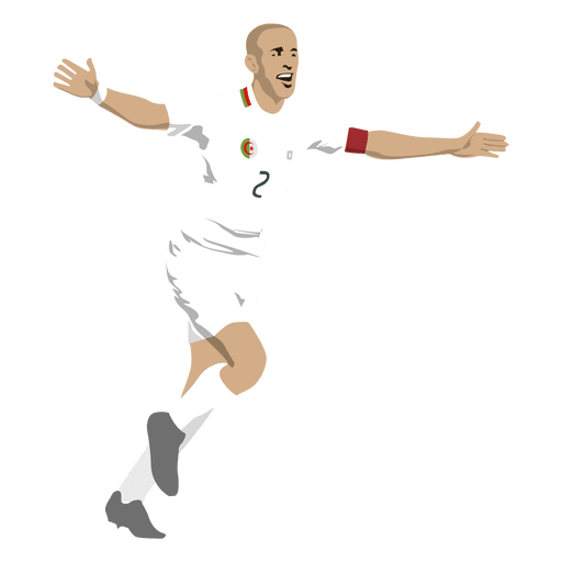 Sofiane Feghouli football player cartoon PNG Design