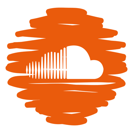 Soundcloud distorted round icon PNG Design