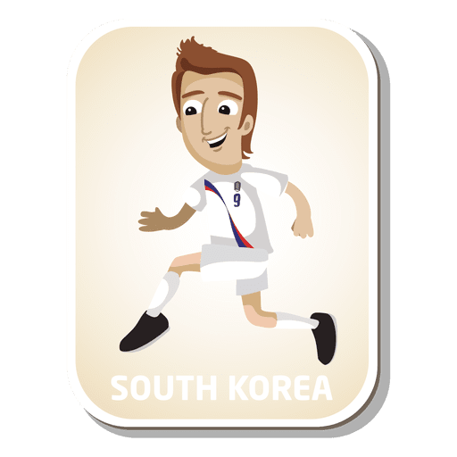 Dibujos animados de jugador de fútbol de corea del sur Diseño PNG