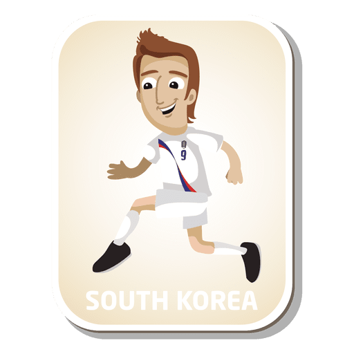 South korea football player cartoon PNG Design