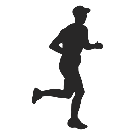 Sportsman running silhouette PNG Design