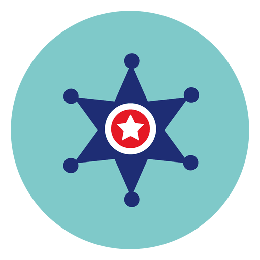 Star round icon PNG Design