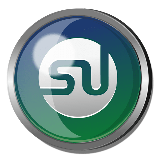 Stumbleupon round metal button PNG Design