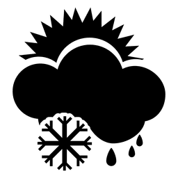 Icono de lluvia nevada soleado Diseño PNG