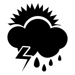 Icono de lluvia tormenta soleada Diseño PNG