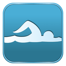 Icono cuadrado de natación Diseño PNG