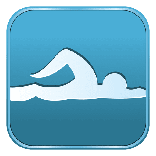Swimming square icon PNG Design