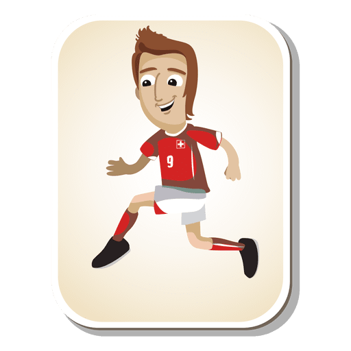 Schweizer Fußballspieler-Cartoon PNG-Design