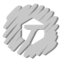 T redondo icono distorsionado Diseño PNG
