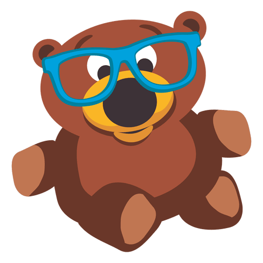 Teddy bear doll with glasses PNG Design