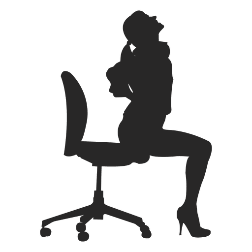 Tired woman on chair PNG Design