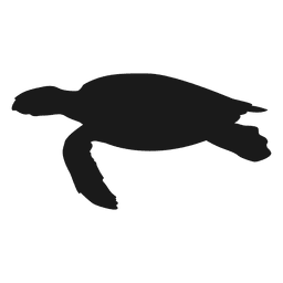 Sea turtle swimming silhouette