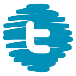 Ícone redondo distorcido do Twitter Desenho PNG