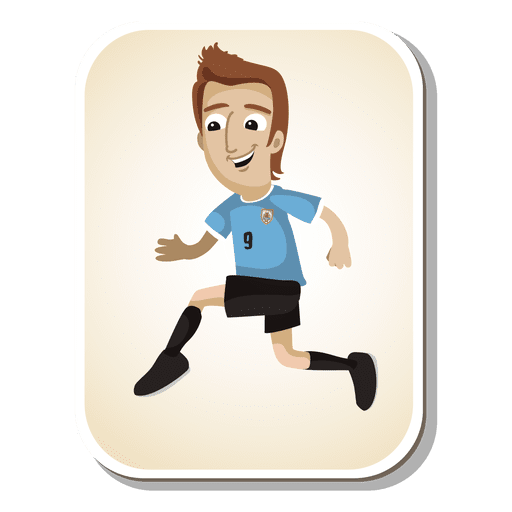 Uruguya football player cartoon PNG Design