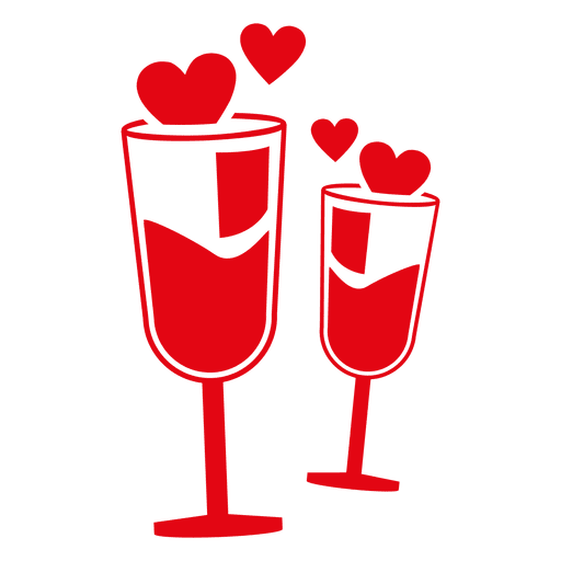 Download Valentine chamaign glasses - Transparent PNG & SVG vector file