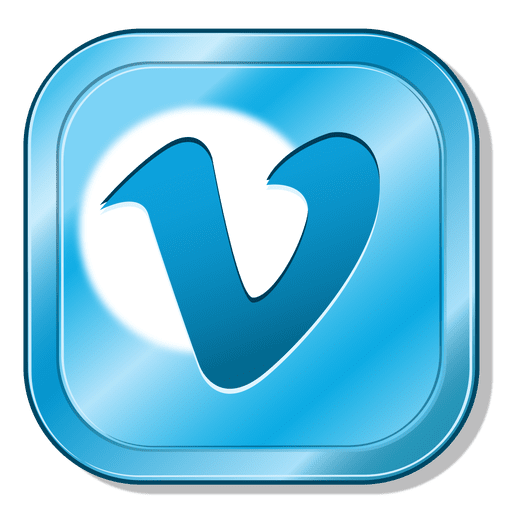 Vimeo metallic button PNG Design