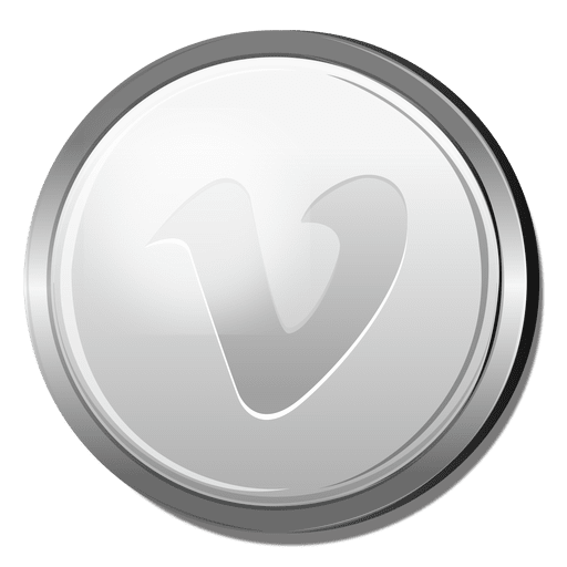 Icono de círculo de plata de Vimeo Diseño PNG