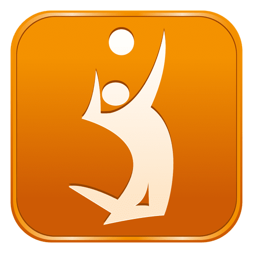 Icono cuadrado de voleibol Diseño PNG
