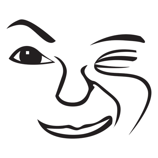 Wink handgezeichnetes Emoticon PNG-Design
