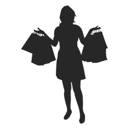 Mulher carregando sacolas de compras Desenho PNG