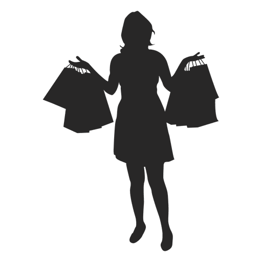 Mulher carregando sacolas de compras Desenho PNG
