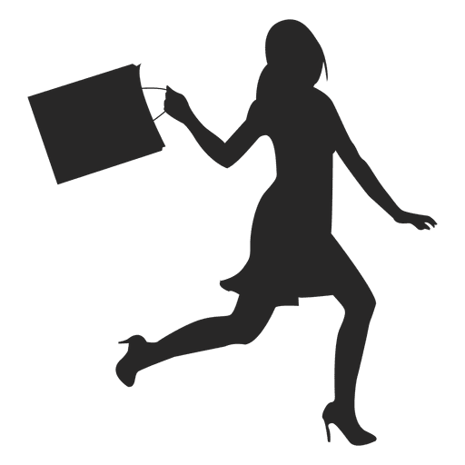 Mujer llevando bolsas de compras 1 Diseño PNG