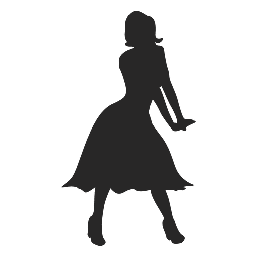 Woman posing silhouette PNG Design