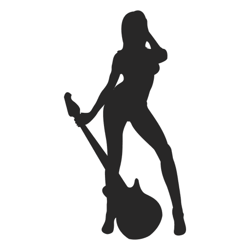 Woman guitarist silhouette