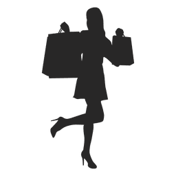 Mujer compras silueta 9 Diseño PNG