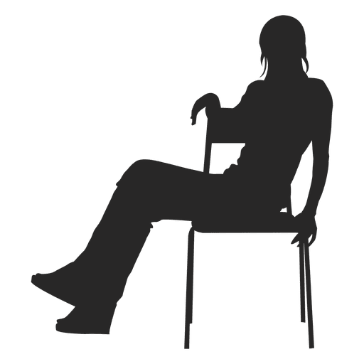 Woman sitting on chair PNG Design