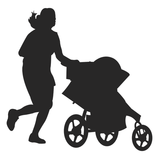 Frau mit Kinderwagen PNG-Design