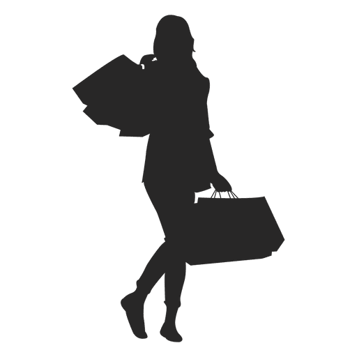 Mujer con bolsas de compras 2 Diseño PNG