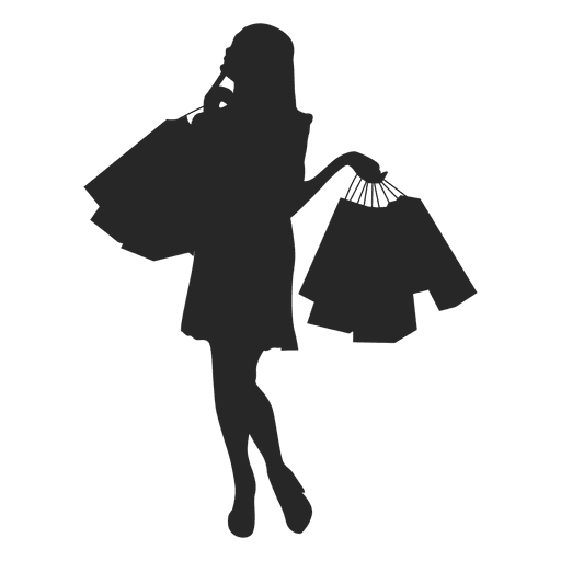 Frau mit Einkaufstüten 3 PNG-Design