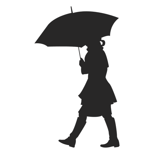 Woman with umbrella PNG Design