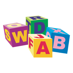 Cubos alfabéticos de madeira Desenho PNG