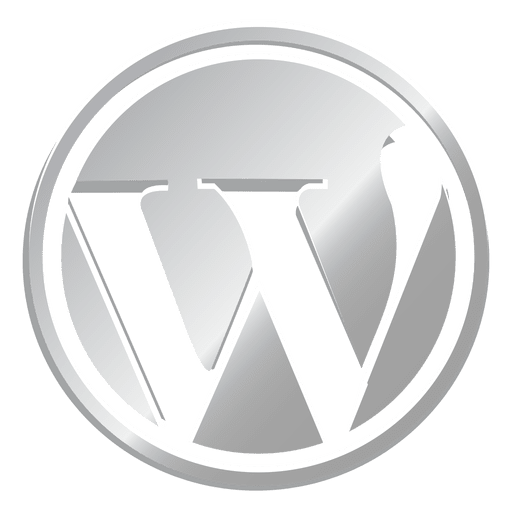 Silbernes Wordpress-Symbol PNG-Design
