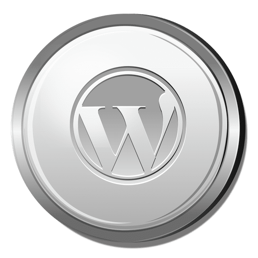 ícone de prata do wordpress 3D Desenho PNG