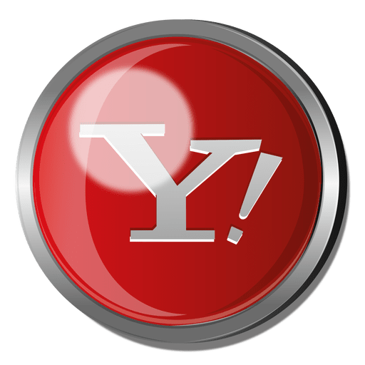 Yahoo round metal button PNG Design