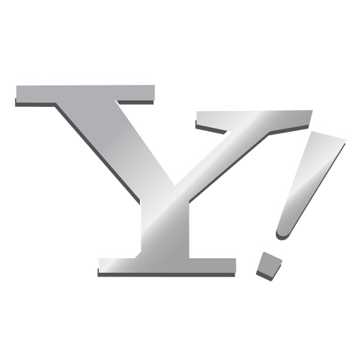 Silbernes Yahoo-Symbol PNG-Design