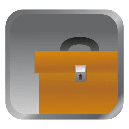 Yellow briefcase square icon PNG Design