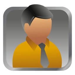 Yellow businessman square avatar PNG Design