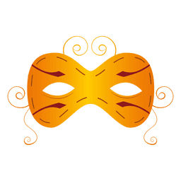 Yellow carnival mask PNG Design