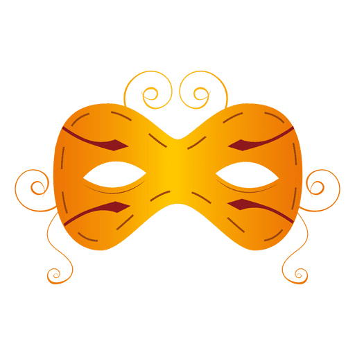 Yellow carnival mask PNG Design