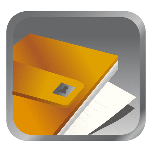 Yellow file square icon PNG Design