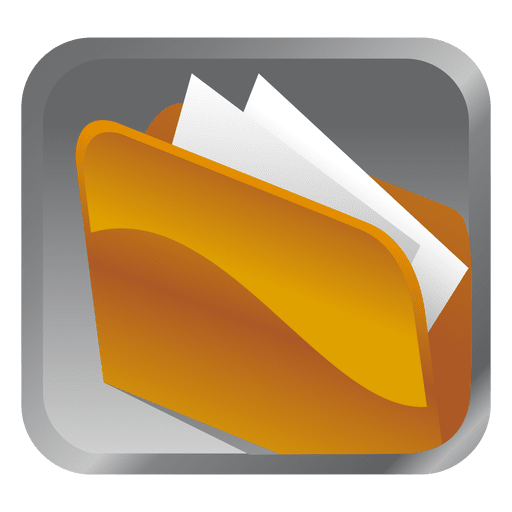 Yellow folder square icon PNG Design