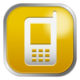Yellow mobile icon PNG Design