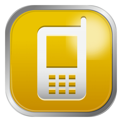 Yellow mobile icon PNG Design