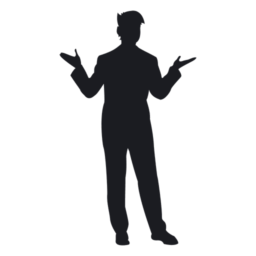 Young man standing silhouette
