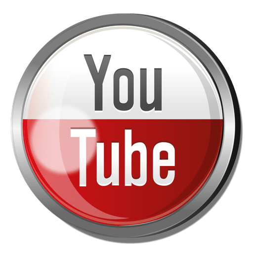 Youtube round metal button PNG Design