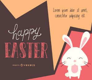 Easter design with an illustrated bunny